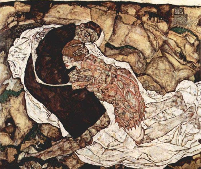 Egon Schiele Tod und Madchen Norge oil painting art